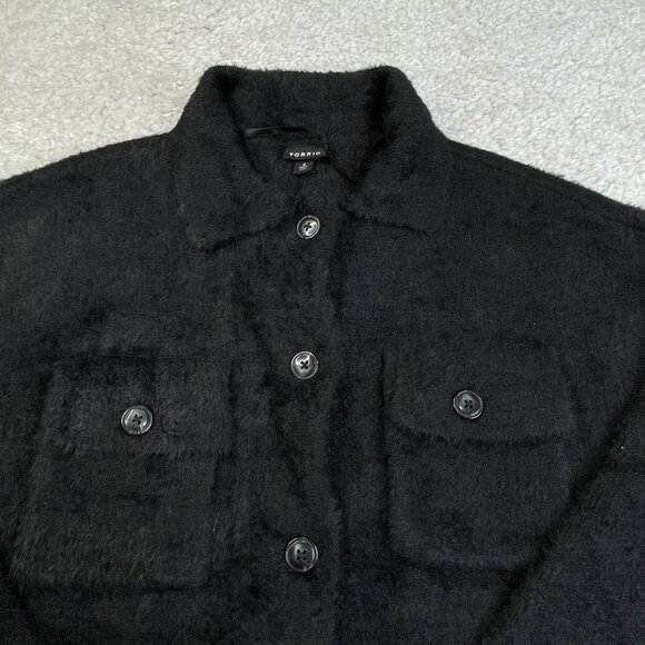 Torrid Eyelash Shacket Sweater Jacket Black Womens 0 - Picture 11 of 13